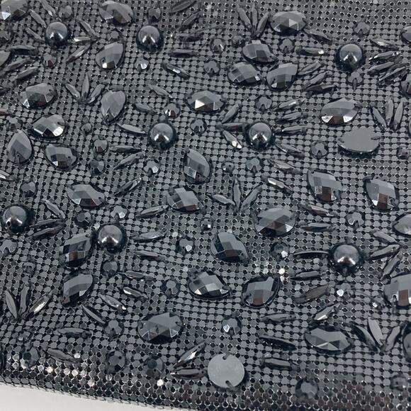 Evening Bag Clutch BCBGmaxazria Womens Black Chain-metal Formal  8 x 11 - Picture 13 of 13